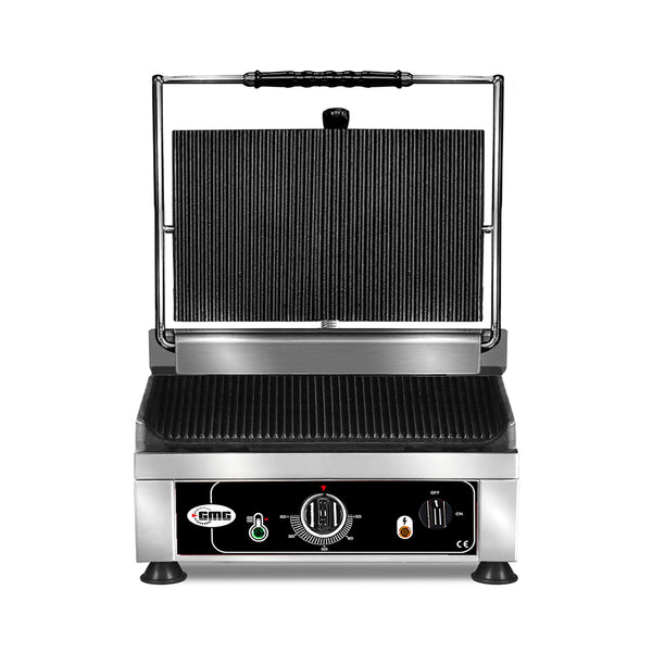 GMG Kontaktgrill 36 × 27 cm, oben und unten gerillt, Gusseisen