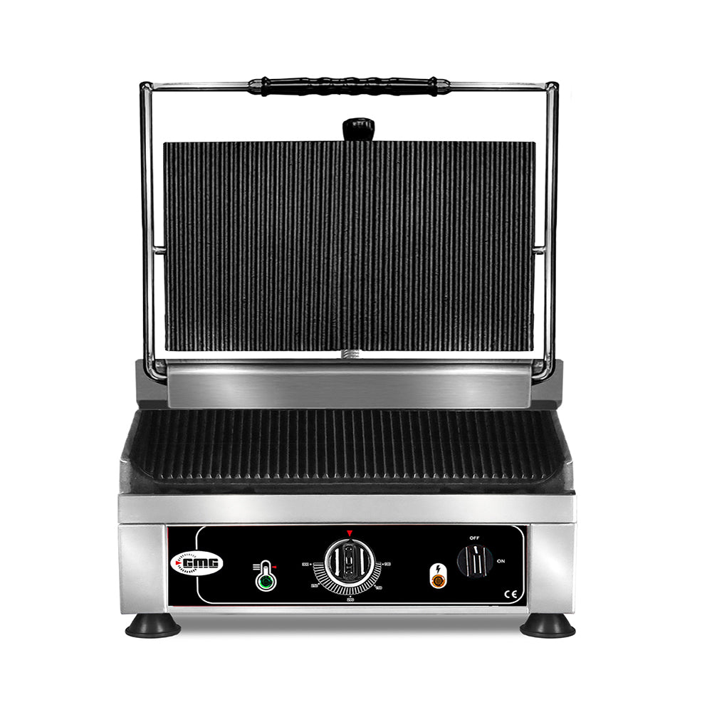 GMG Kontaktgrill 45 × 27 cm, oben und unten gerillt, Gusseisen