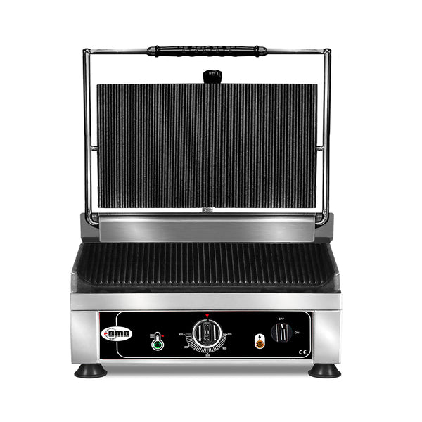 GMG Kontaktgrill 45 × 27 cm, oben und unten gerillt, Gusseisen