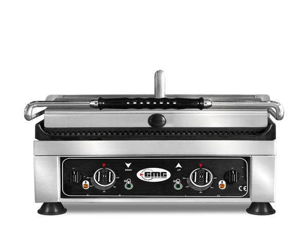 GMG Kontaktgrill 60 × 40 cm, oben und unten gerillt, Gusseisen