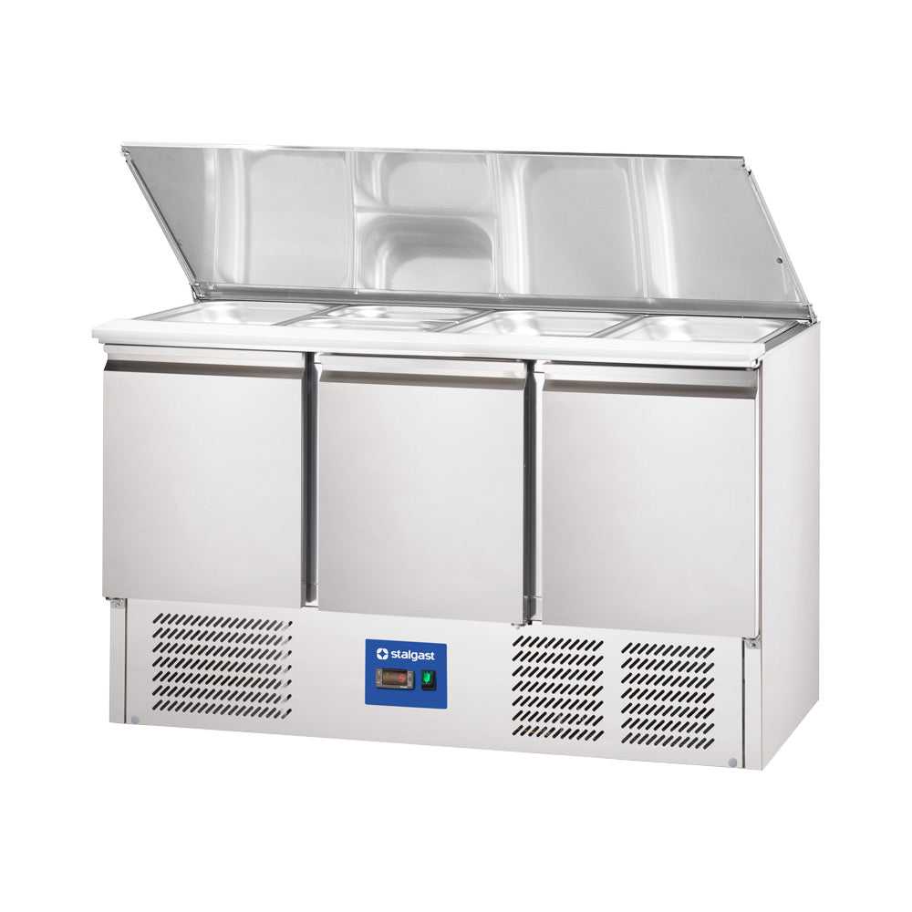 Stalgast Starline Saladette, 3-türig, GN 1/1, Aufnahme 4x GN 1/1, 1365x700x875 mm (BxTxH)