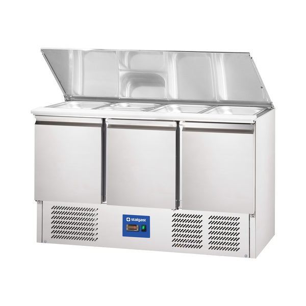 Stalgast Starline Saladette, 3-türig, GN 1/1, Aufnahme 4x GN 1/1, 1365x700x875 mm (BxTxH)