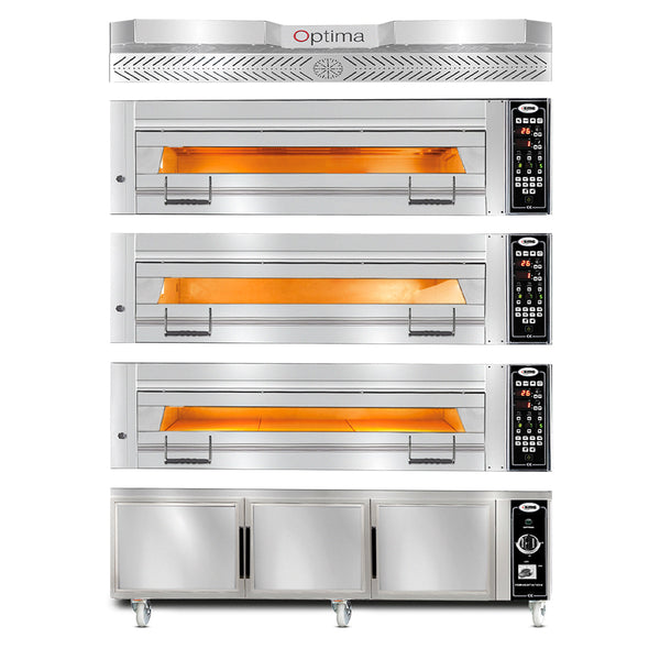 GMG Bäckerei-& Konditorei Ofen Inkl. Haube & Gärschrank, Innenisolierung aus Steinwolle & Schamottstein, 3x 13,3 kW 400V