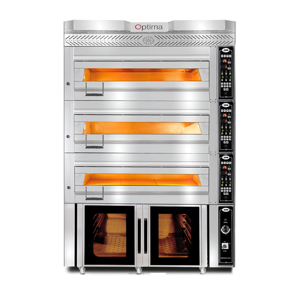 GMG Bäckerei-& Konditorei Ofen Inkl. Haube & Gärschrank, Innenisolierung aus Steinwolle & Schamottstein, 3x 7,5 kW 400V