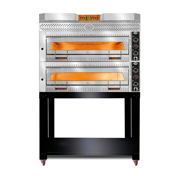 GMG Pizzaofen, 9+9x Ø 35cm, 24 kW 400V, Stapelbar, Vollständig aus Schamottstein, 2 Backkammern