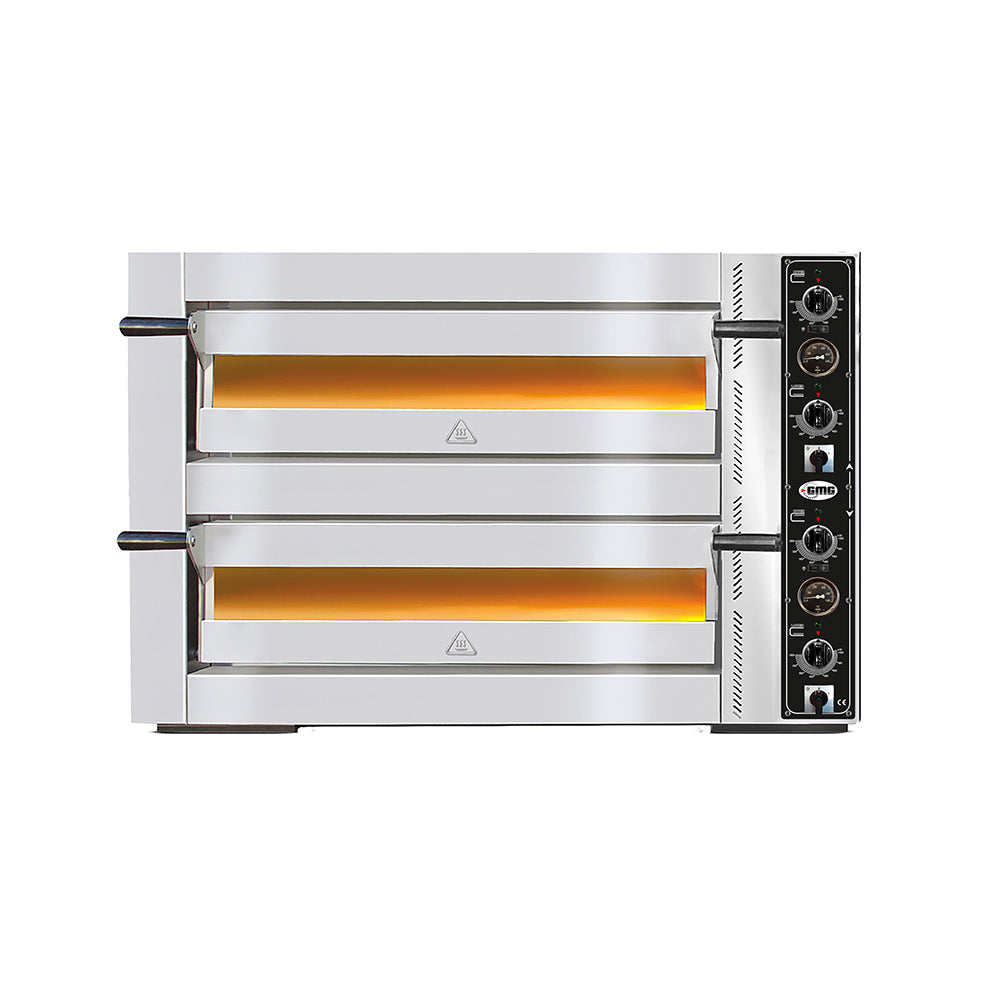 GMG Pizzaofen PE66 DE, elektrisch, 6+6x Ø30cm, 12kW, 400V, Edelstahl 2 Backkammern