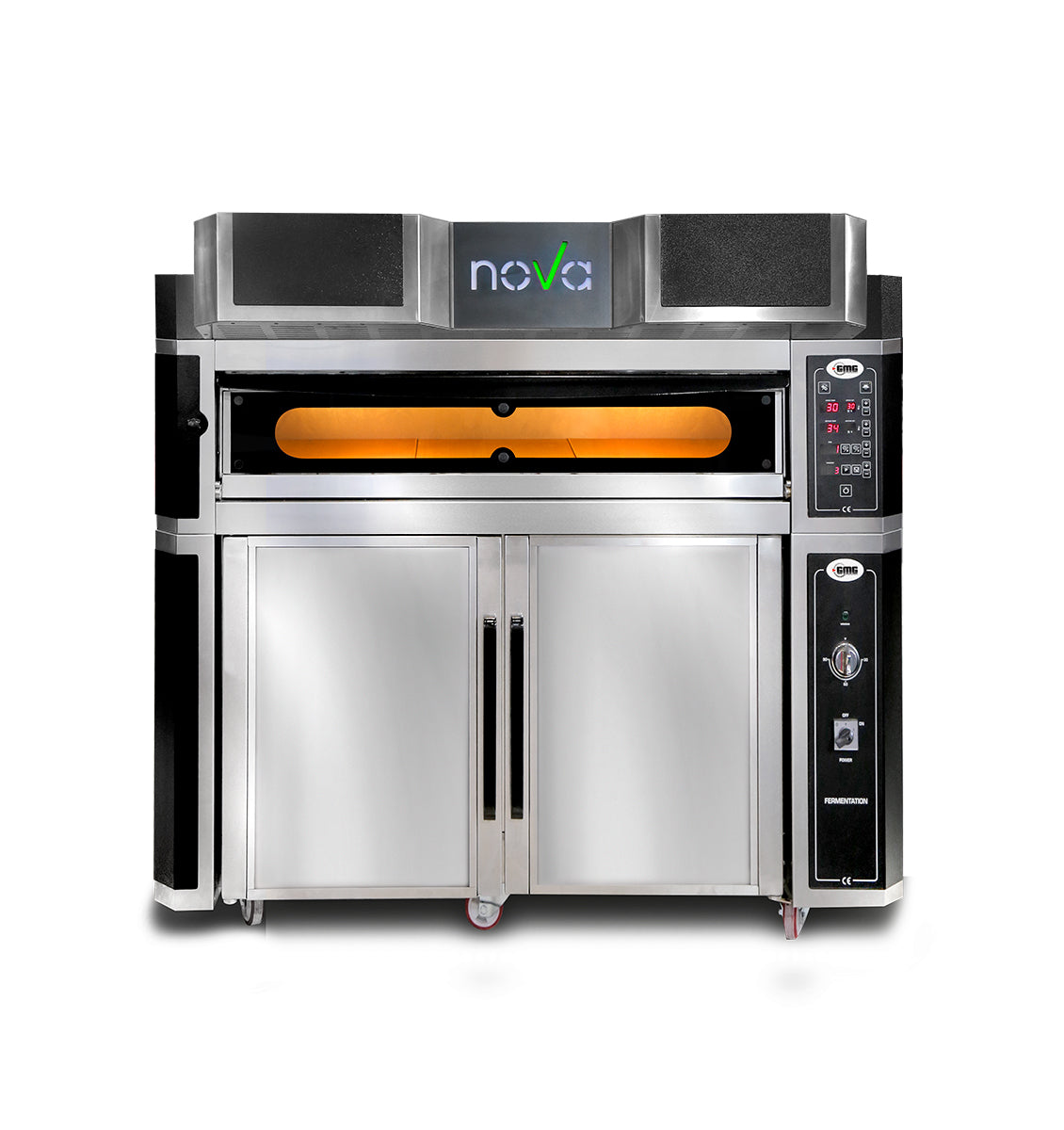 GMG Pizzaofen inkl. Haube & Gärschrank, Innenisolierung aus Steinwolle & Vollschamottstein, 1x 8,0 kW 400V