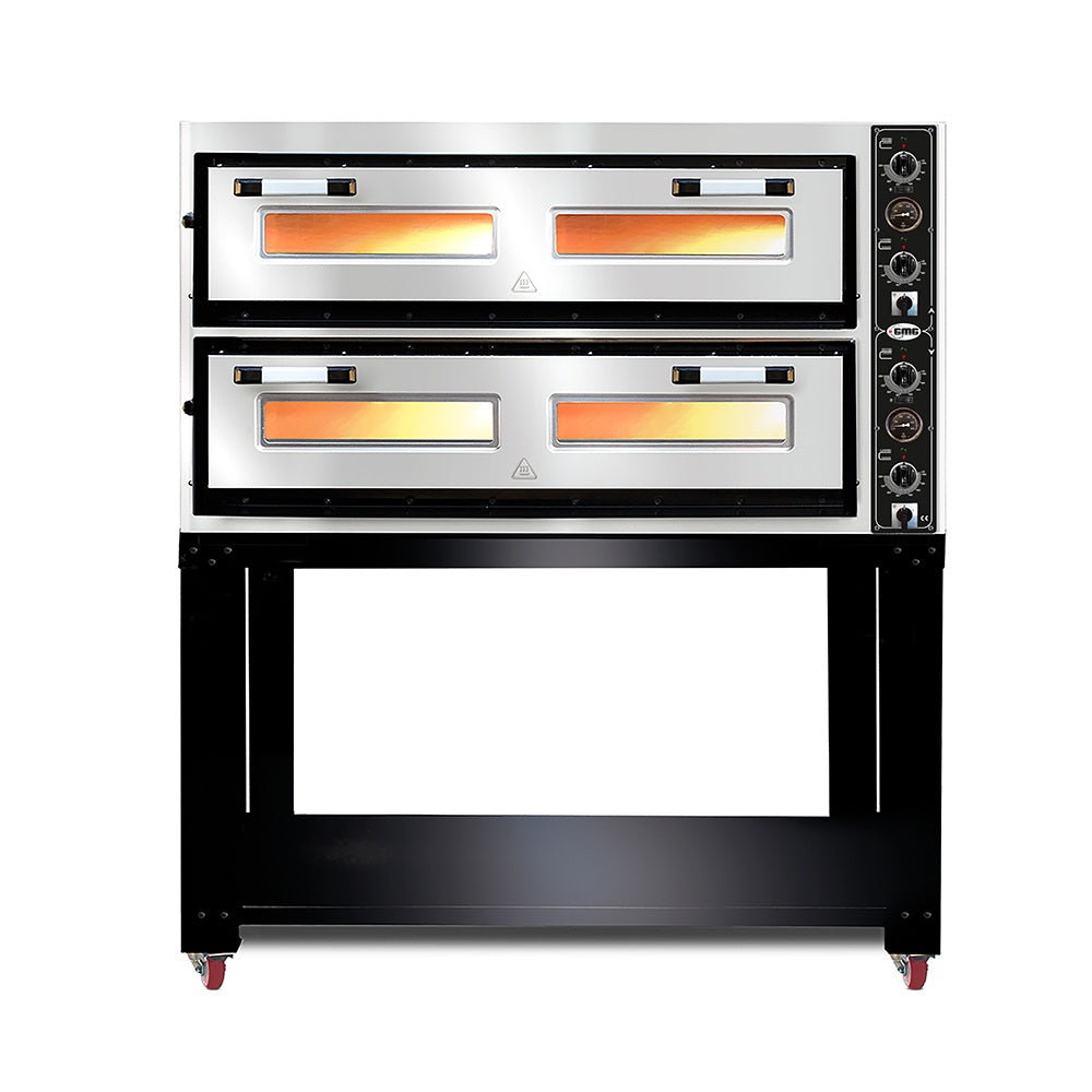 GMG Pizzaofen PF10570 Lux mit Thermometer elektrisch, 6+6x Ø33cm, 16 kW, 400V, Edelstahl 2 Etagen Vollschamott