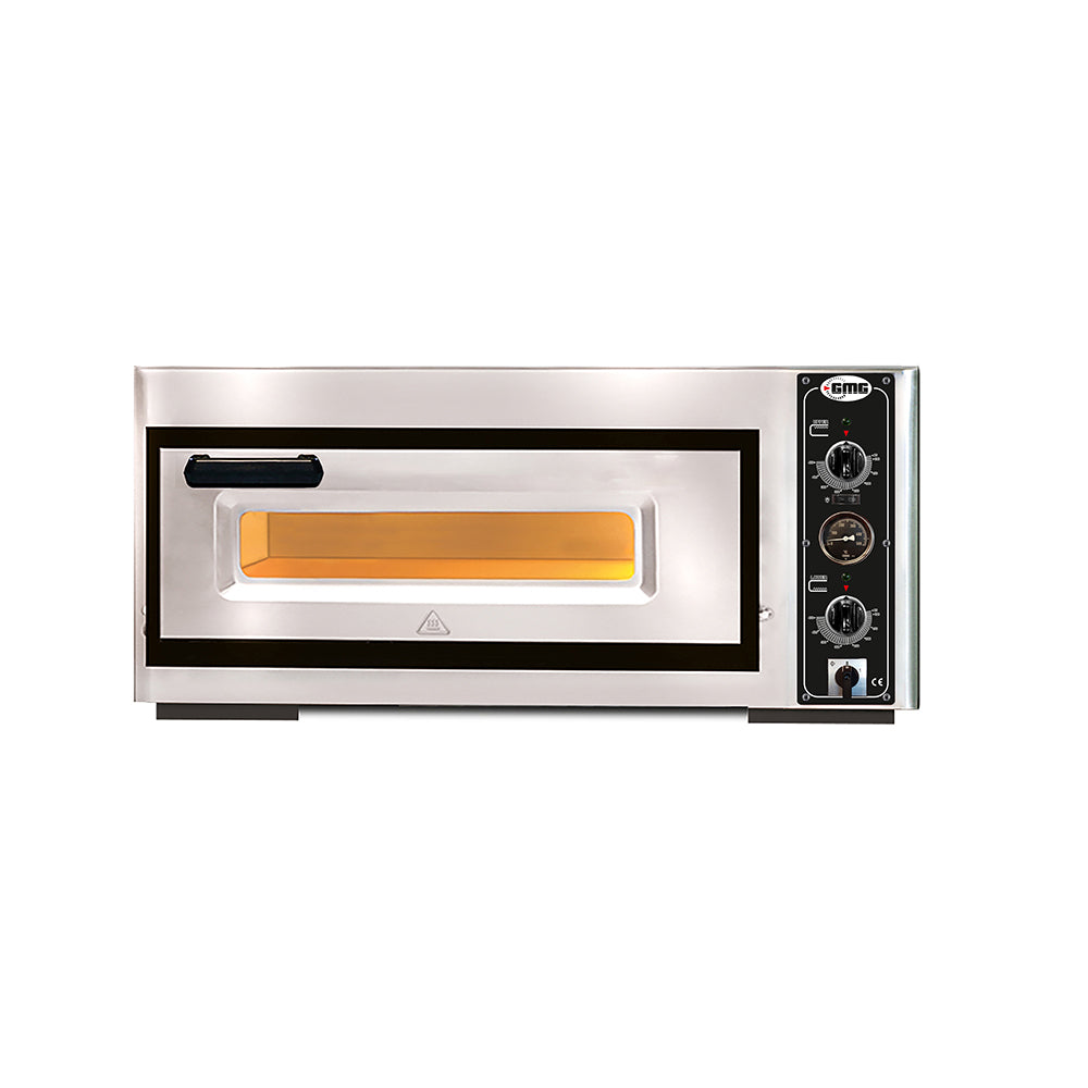 GMG Pizzaofen PF4040 E18 m. Thermom. elektrisch, 1x Ø 39cm, 3,5 kW, 230V, Edelstahl 1 Backkammer m. 18cm Höhe