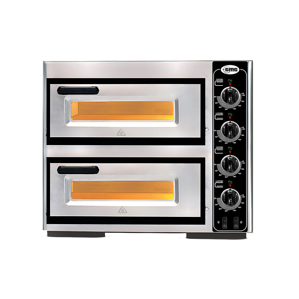 GMG Pizzaofen PF4040 DE4 elektrisch, 1+1 Ø39cm, 3,4 kW, 230V, Edelstahl 2 Backkammern