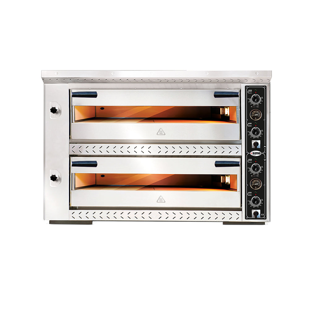 GMG Pizzaofen PG44 DE, elektrisch, 4+4x Ø33cm, 10kW, 400V, Edelstahl 2 Backkammern