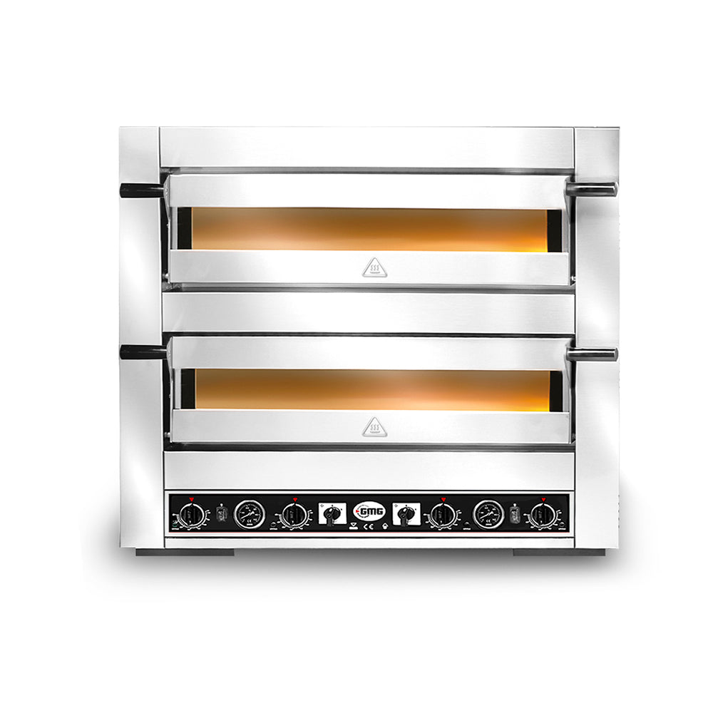 GMG Pizzaofen PS66 DE, elektrisch, 6+6x Ø30cm, 12kW, 400V, Edelstahl 2 Backkammern