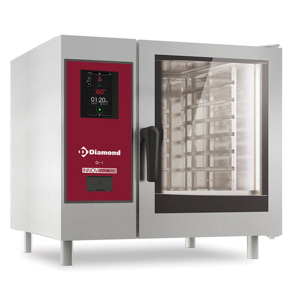 Diamond Elektro Kombidämpfer  "TOUCH" mit direkter Dampfzufuhr und Konfektionsofen 6x GN 1/1 + Reinigung