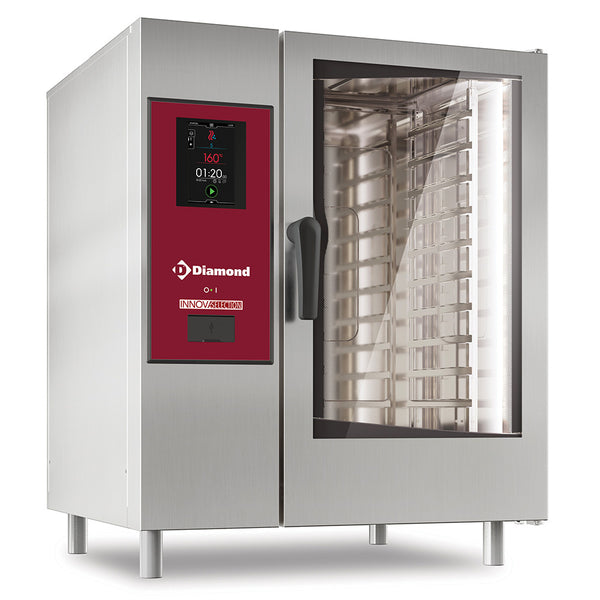Diamond Kombidämpfer "TOUCH" mit direkter Dampfzufuhr und Konfektionsöfen 10x GN 1/1 + Cleaning