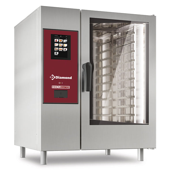 Diamond Gas Kombidämpfer  "TOUCH" mit direkter Dampfzufuhr und Konfektionsöfen 10x GN 1/1+Cleaning