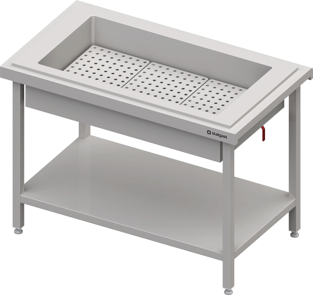 Stalgast Neutralausgabe mit Eiswanne 3x GN1/1, 1245x735x880 mm, Edelstahlabdeckung