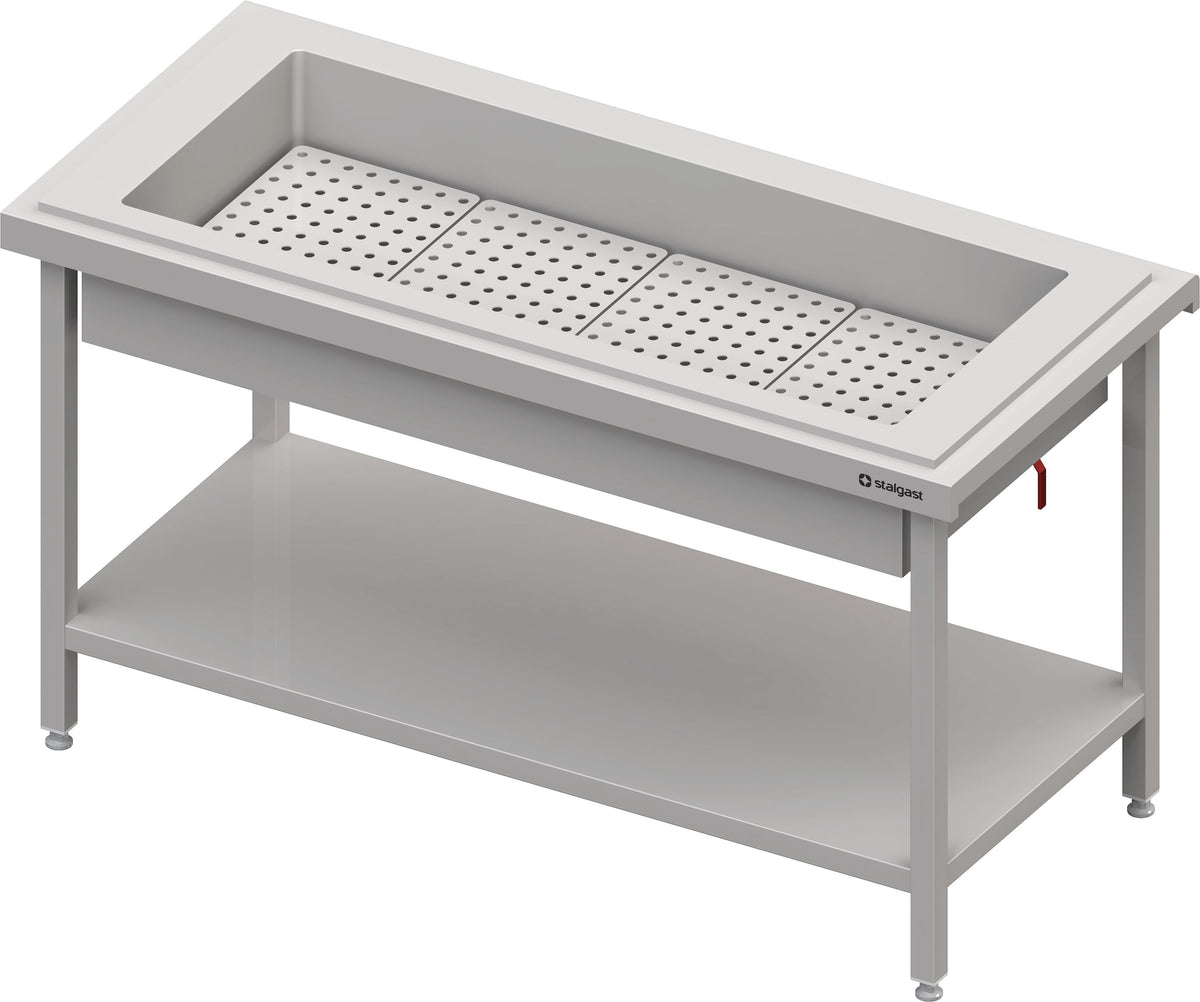 Stalgast Neutralausgabe mit Eiswanne 4x GN1/1, 1570x750x880 mm, Granitabdeckung "Standard G1"