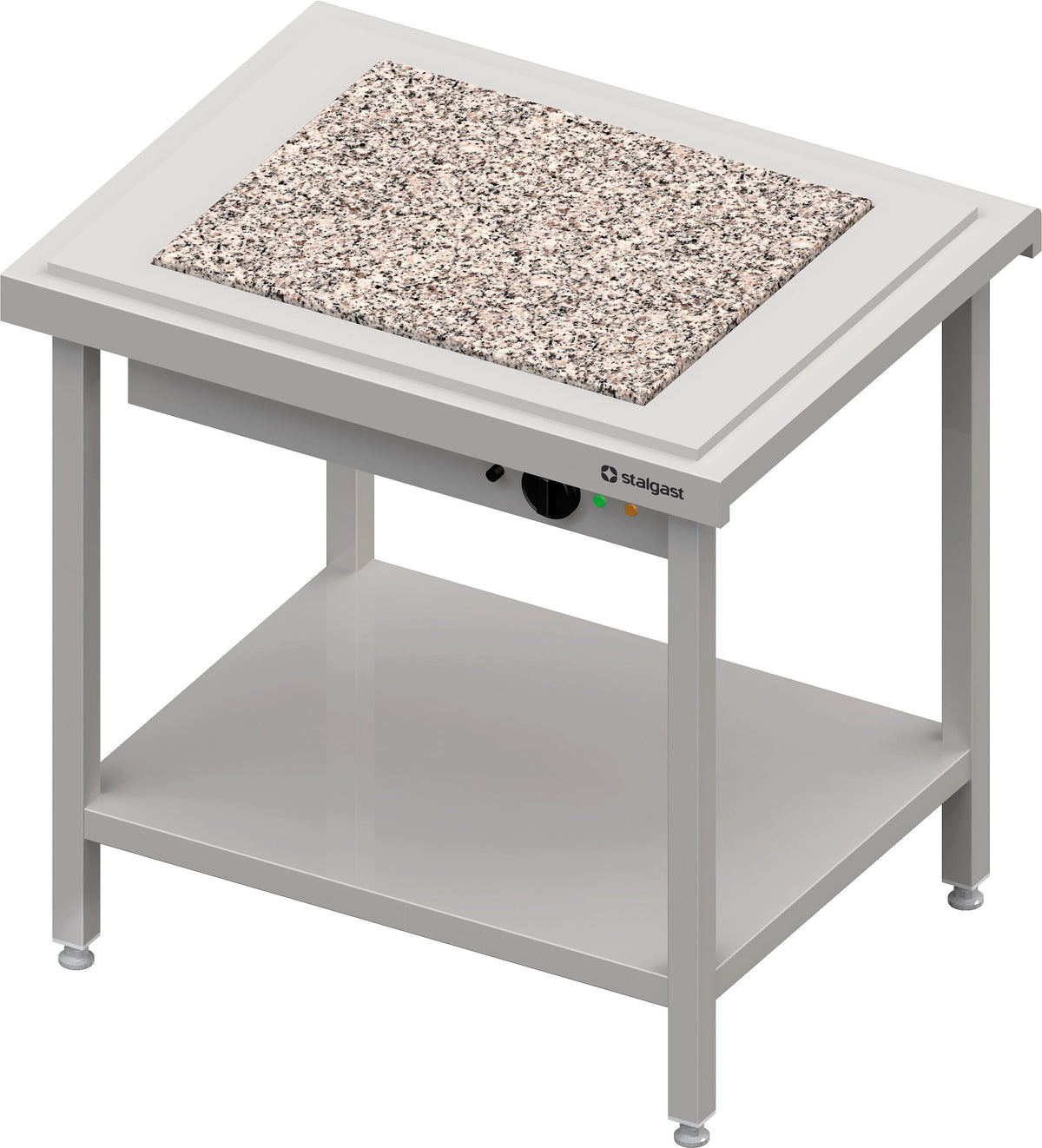 Stalgast Warmausgabe mit einer Wärmeplatte aus Granit 2x GN1/1, 920x750x880, Edelstahlabdeckung