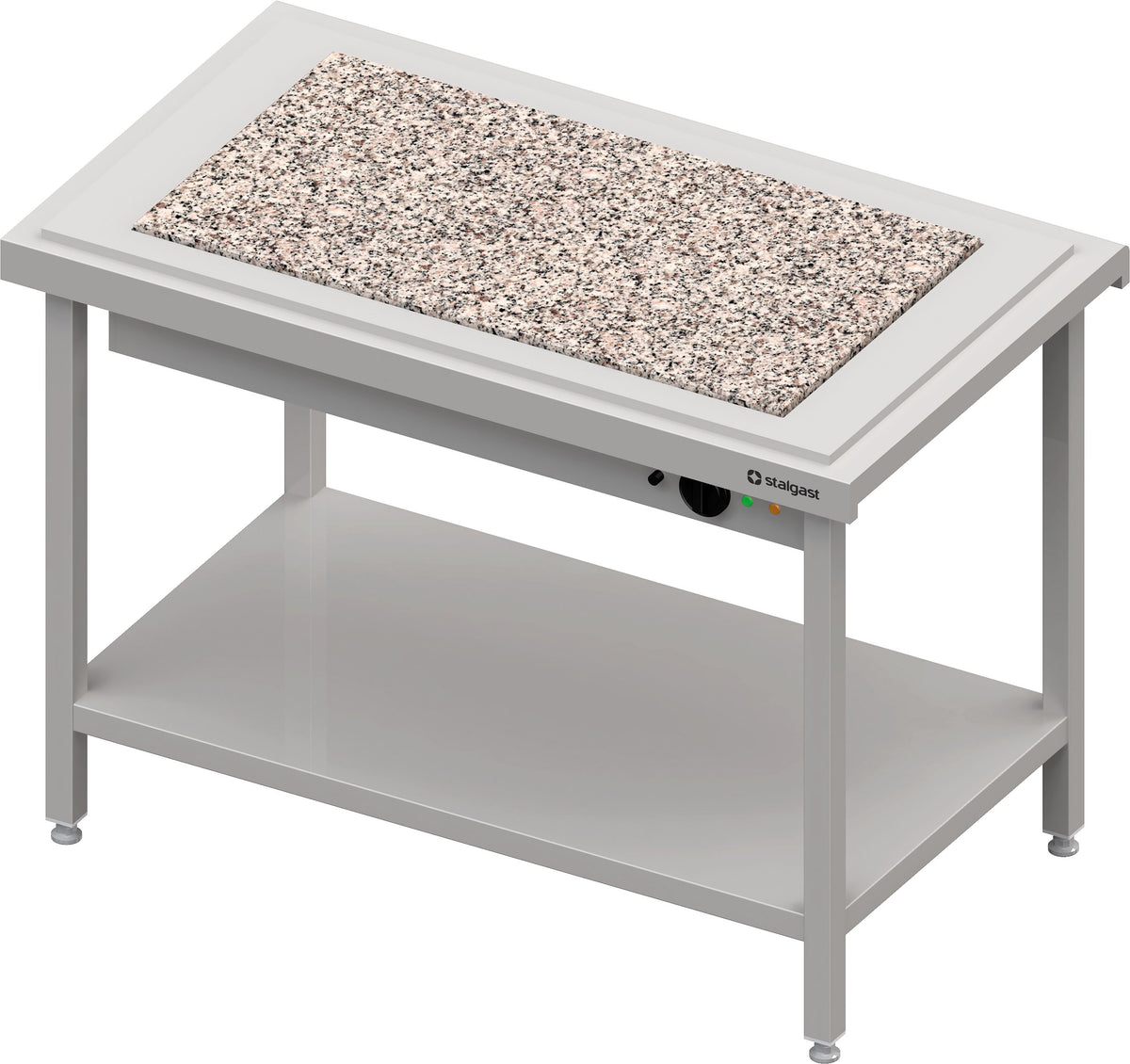 Stalgast Warmausgabe mit einer Wärmeplatte aus Granit 4x GN1/1, 1570x735x880, Edelstahlabdeckung