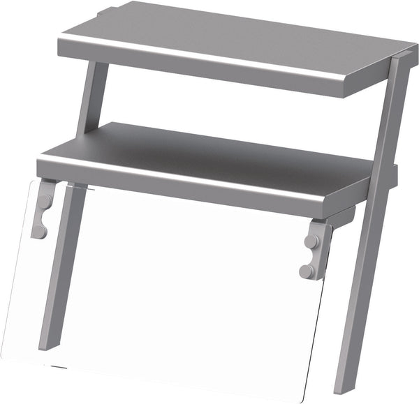 Stalgast Doppel-Aufsatzbord mit Glas-Hustenschutz 1433x540x700 mm für Speisenausgabesysteme