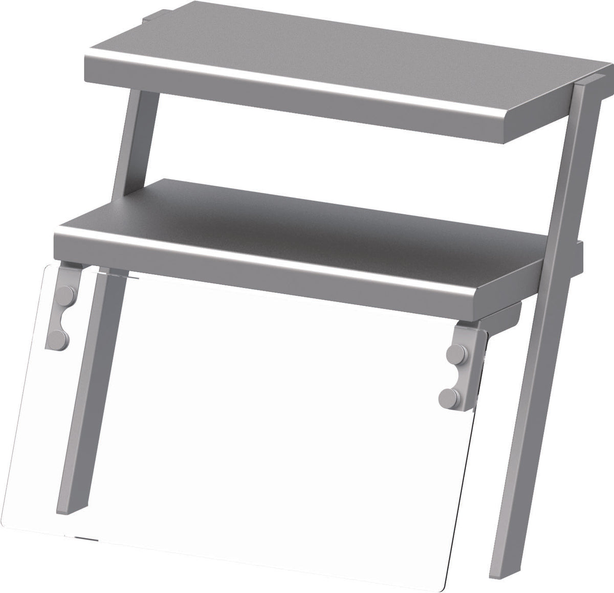 Stalgast Doppel-Aufsatzbord mit Glas-Hustenschutz und Wärmelampe 434x450x450 mm für Speisenausgabesysteme