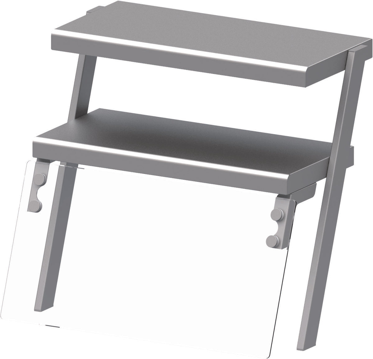 Stalgast Doppel-Aufsatzbord mit Glas-Hustenschutz und Beleuchtung 1100x540x700 mm für Speisenausgabesysteme