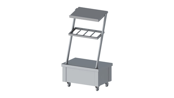 Stalgast Neutralelement mit Aufsatzbord und Besteckausgabe, fahrbar 860x575x1580 mm für Speisenausgabesysteme