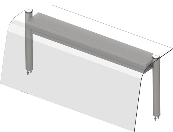 Stalgast Glas-Aufsatzbord mit Hustenschutz und Wärmelampe 1122x455x450 mm für Speisenausgabesysteme