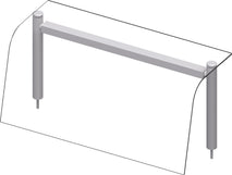 Stalgast Glas-Aufsatzbord mit Hustenschutz, Wärmelampe und Beleuchtung 1122x455x450 mm für Speisenausgabesysteme