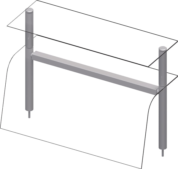 Stalgast Doppel-Glas-Aufsatzbord mit Hustenschutz 1122x455x700 mm für Speisenausgabesysteme