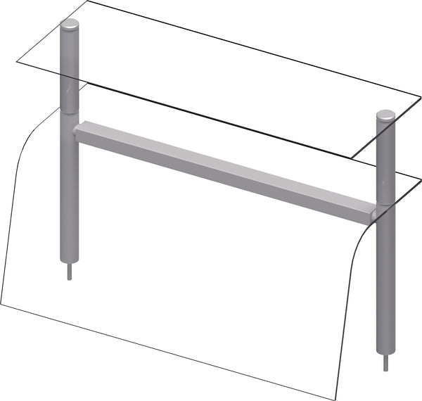 Stalgast Doppel-Glas-Aufsatzbord mit Hustenschutz und Beleuchtung 1122x455x700 mm für Speisenausgabesysteme