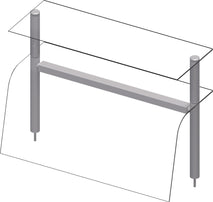 Stalgast Doppel-Glas-Aufsatzbord mit Hustenschutz und Beleuchtung 1122x455x700 mm für Speisenausgabesysteme