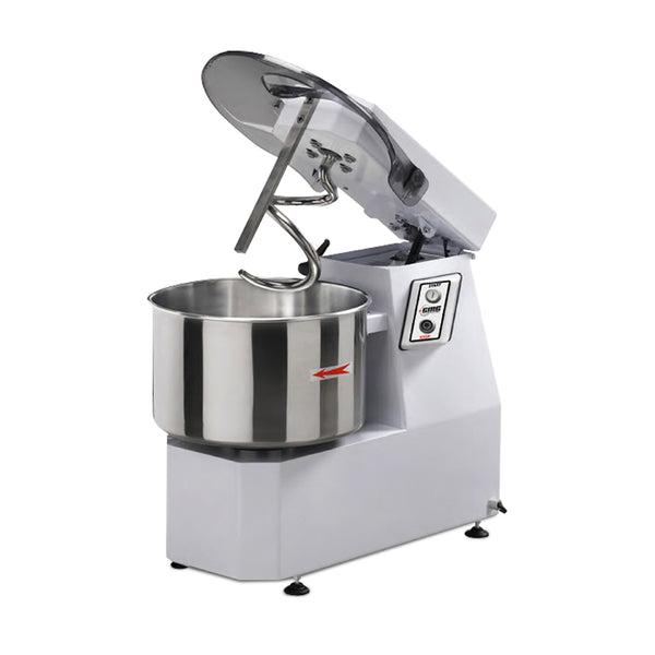 GMG Teigknetmaschine 62Lt. / 50Kg 400V, Hebbarer Kopf und Fester Kessel, Zweiphasige Geschwindigkeit