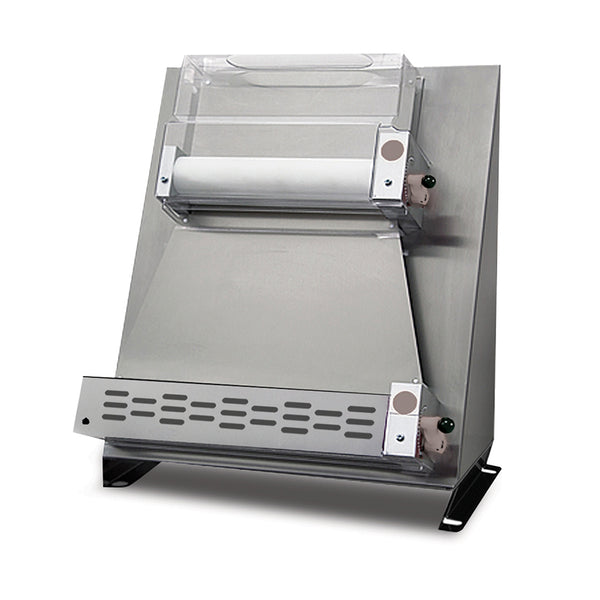 GMG Teigausrollmaschinen Ø 40cm für eckige Pizzen, Teigstärke 1-4mm, Teiggewicht variabel 80-500gr Gehäuse Edelstahl