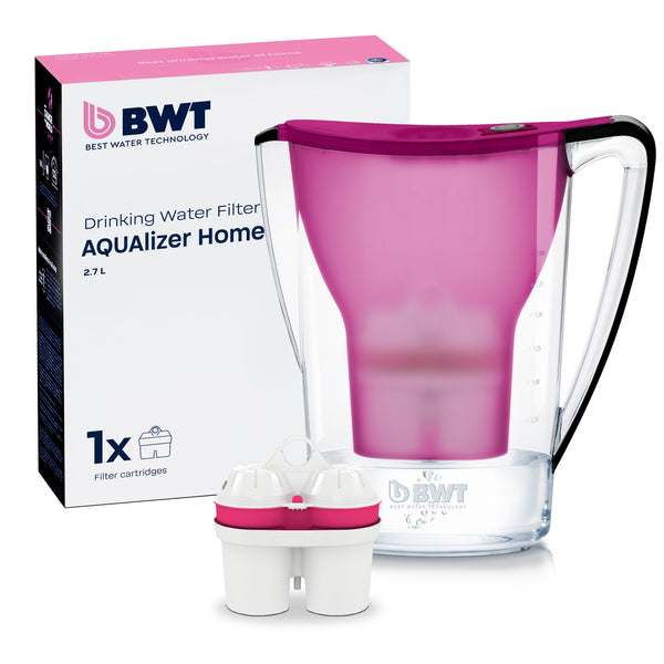 Aqualizer Home 2,7 L, Aubergine, 1x Magnesium Mineralized Water Kartusche