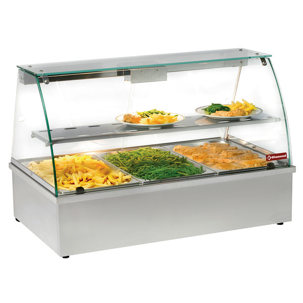 Diamond Wärmevitrine, Bain-Marie, 3 GN 1/1 Panorama