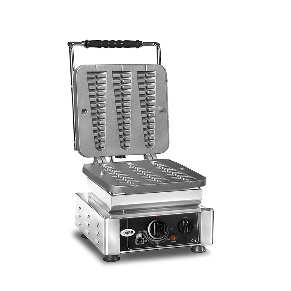 GMG Waffeleisen Waffelino, 3x (23 x 3 x 2,4cm), Wechselbare Backplatte & einfache Montage, 50° bis 300°C, Leichte Reinig