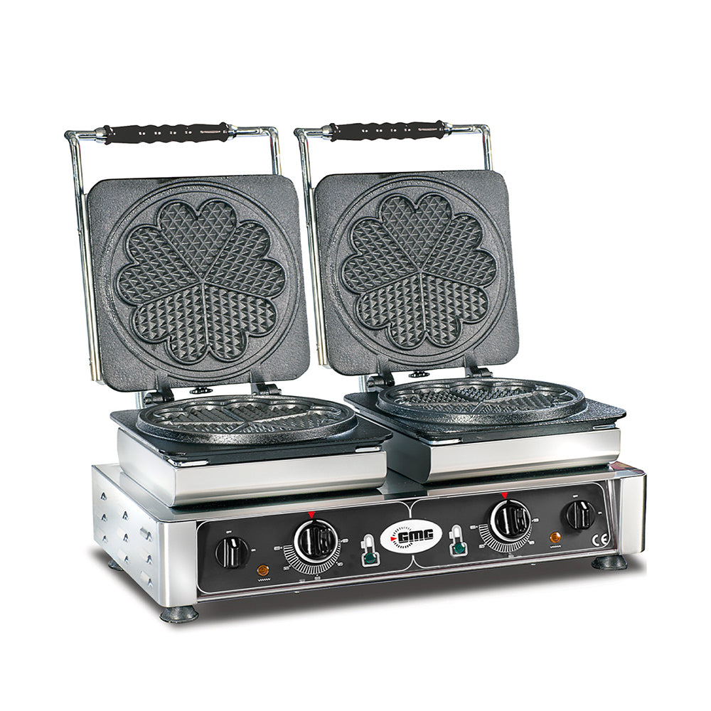 GMG Waffeleisen Amore-L, 2x (Ø 21m), Wechselbare Backplatte & einfache Montage, 50° bis 300°C, Leichte Reinigung