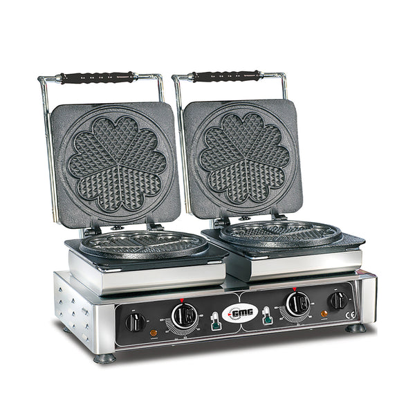 GMG Waffeleisen Amore-L, 2x (Ø 21m), Wechselbare Backplatte & einfache Montage, 50° bis 300°C, Leichte Reinigung