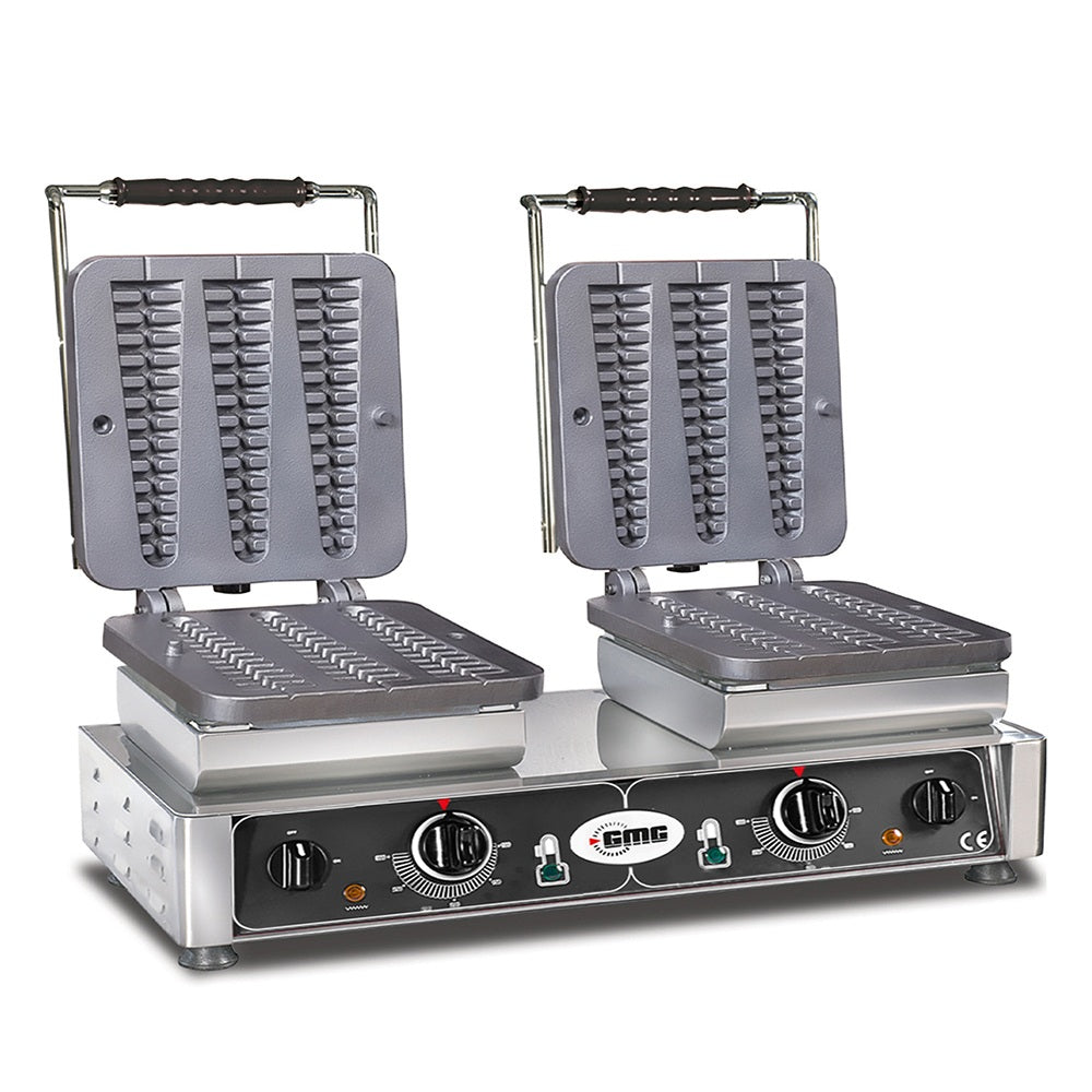 GMG Waffeleisen Waffelino, 6x (23 x 3 x 2,4cm), Wechselbare Backplatte & einfache Montage, 50° bis 300°C, Leichte Reinig