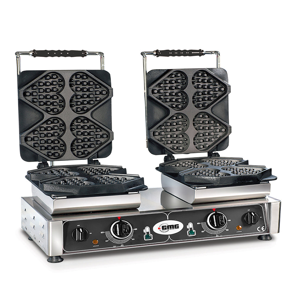GMG Waffeleisen Ti amo, 8x (13,2 x 12,5 x 2,8cm), Wechselbare Backplatte & einfache Montage, 50° bis 300°C, Leichte Rein