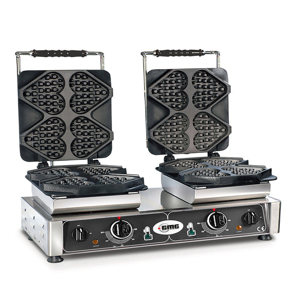 GMG Waffeleisen Ti amo, 8x (13,2 x 12,5 x 2,8cm), Wechselbare Backplatte & einfache Montage, 50° bis 300°C, Leichte Rein