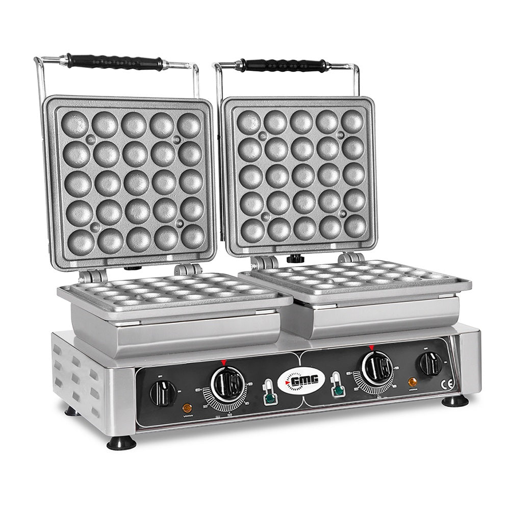 GMG Waffeleisen Lokmia-L, 2x (25 x 4,2cm Ø x 1,2cm/2,4cm), Wechselbare Backplatte & einfache Montage, 50° bis 300°C, Lei