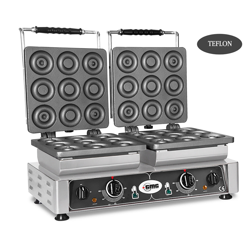 GMG Waffeleisen Donato, 2x (9x 8cm x 1,4cm/2,8cm), Wechselbare Backplatte & einfache Montage, 50° bis 300°C, Leichte Rei
