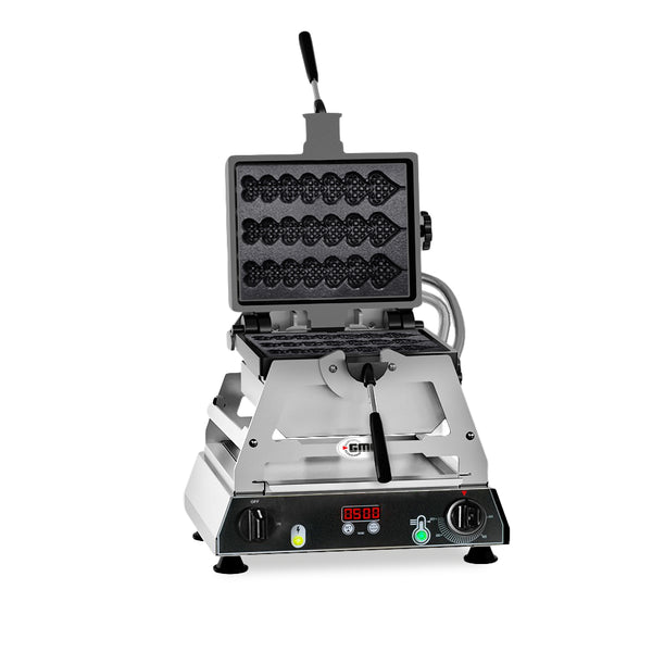 GMG Waffeleisen Rondo, 3x (6 x 20 x 1,4cm), Wechselbare Backplatte aus Gusseisen, 180° drehbar, 50° bis 300°C, Gehäuse E
