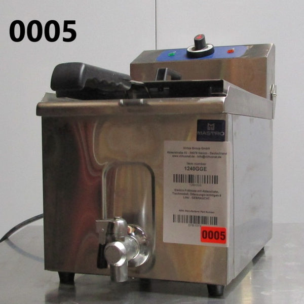 Elektro-Fritteuse mit Ablasshahn, Tischmodell, Ölfassungsvermögen 8 Liter - GEBRAUCHT