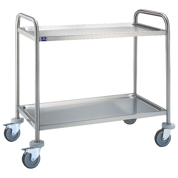 Service-Wagen aus Edelstahl mit 2 Ebenen 780x430 mm
