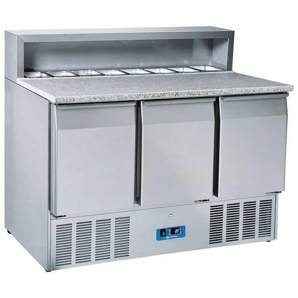Pizzadette mit 3 Türen GN 1/1, 8x GN 1/6 H=150 mm, +2°/+10°C