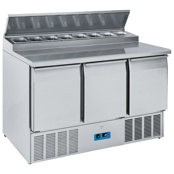 Saladette mit 3 Türen GN 1/1, 8x GN 1/6 h=150 mm, +2°/+10°C