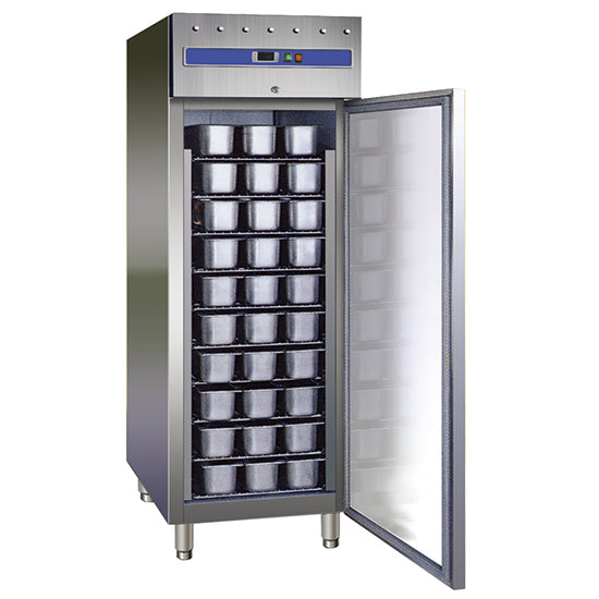 Tiefkühlschrank 800 Liter aus Edelstahl für Behälter, -18°/-22°C